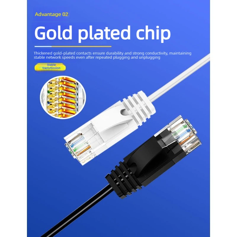 CAT6A 초미세 이더넷 케이블, 비차폐형 친환경 PVC 무산소 구리 1000Mbps 네트워크 케이블