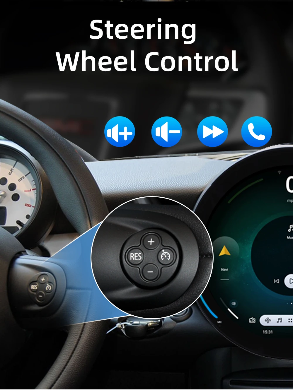 Android 15 Car Radio For BMW MINI R56 R60 2007-2016 Multimedia Player Supports C
