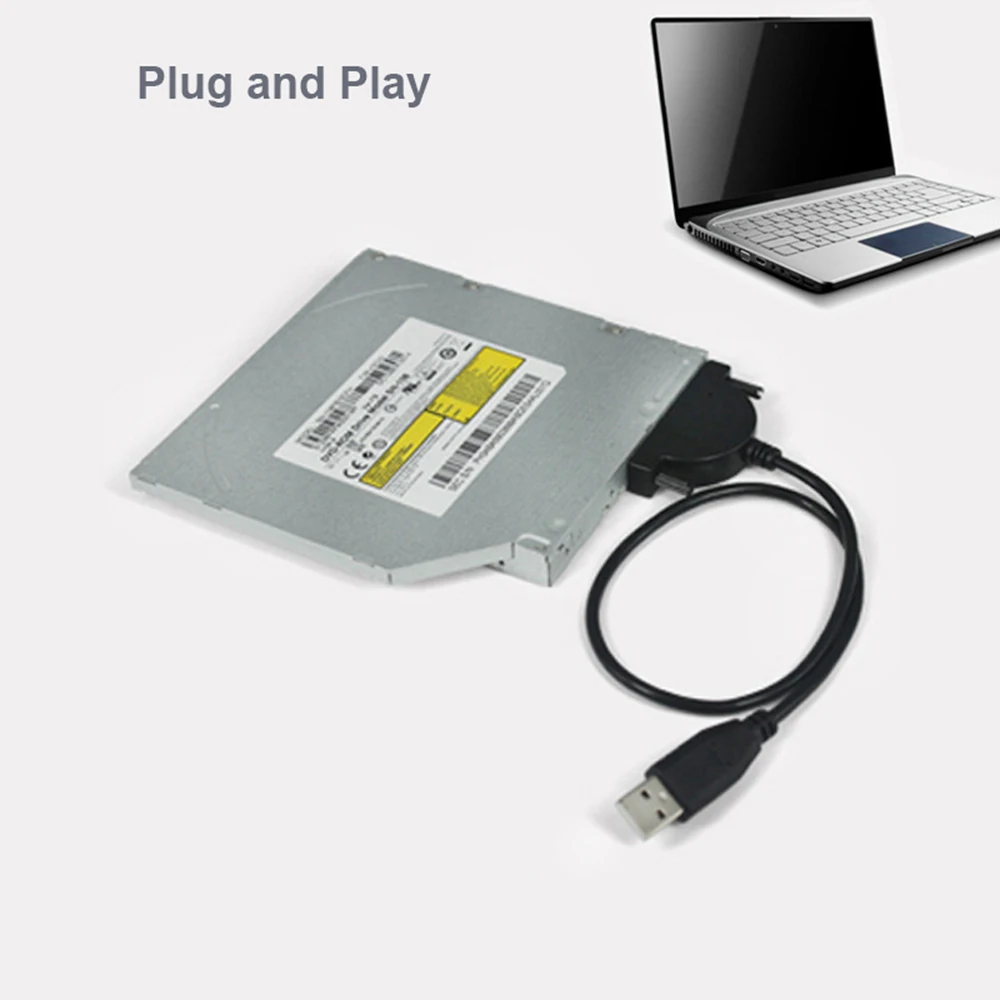 7+6 13Pin connecteur SATA lecteur DVD portable vers usb 2.0 Câble