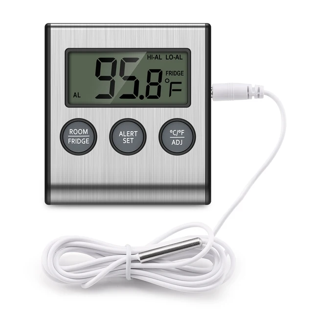 Thermomètre de réfrigérateur ORIA, thermomètre de congélateur avec sonde externe, thermomètre numérique pour réfrigérateur pour la maison, la cuisine et les restaurants 1