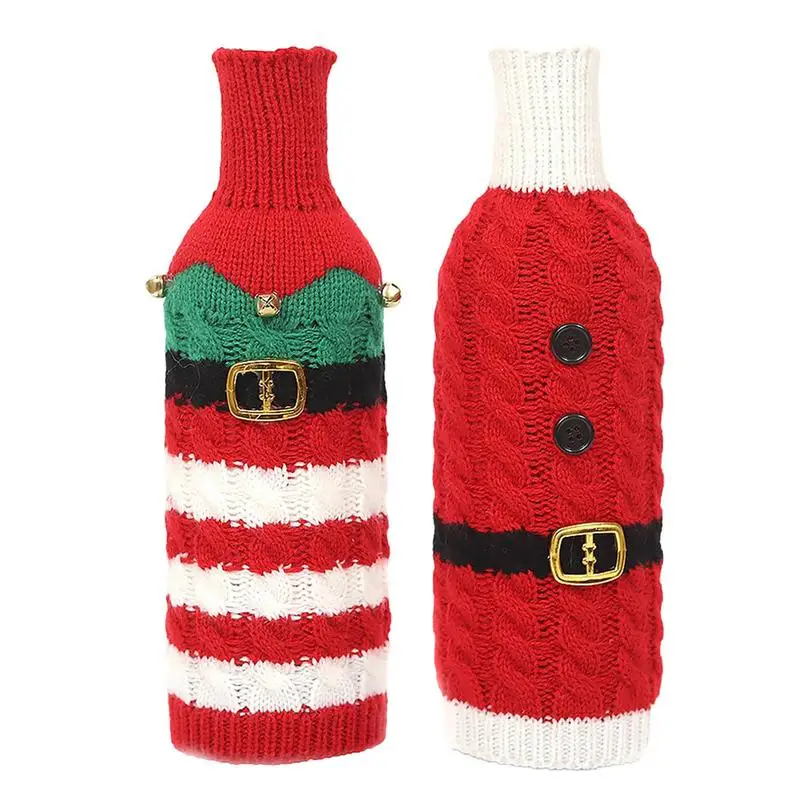 

Рождественский Подарочный мешок для вина, наряд для бутылки, многоразовый Рождественский чехол для бутылки вина, сумки для рождественской вечеринки, праздничный обеденный стол