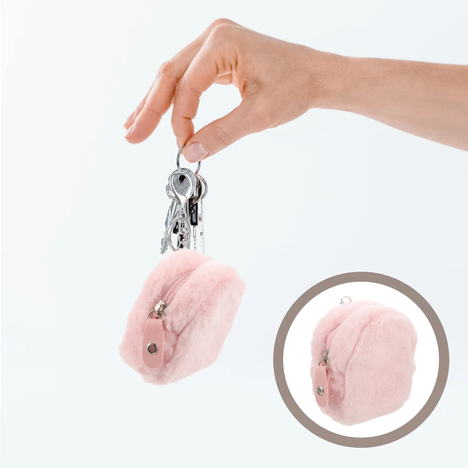 귀여운 작은 동전 지갑 부드러운 미니 가방 휴대용 키체인 파우치 지갑 정리함 소녀들을 위한 필수품 수납 키체인 파우치