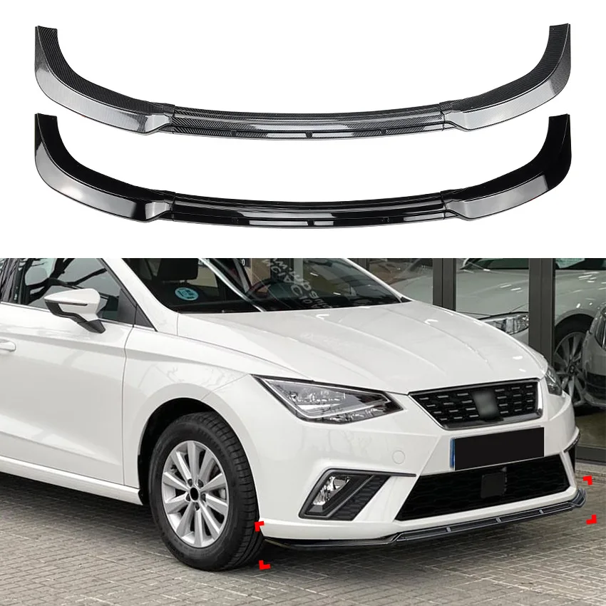

Front Bumper Lip Splitter Diffuser Body Kit Spoiler Bumper Guard Protector For Seat Ibiza MK5 Standard/FR 2018 2019 2020 2021+