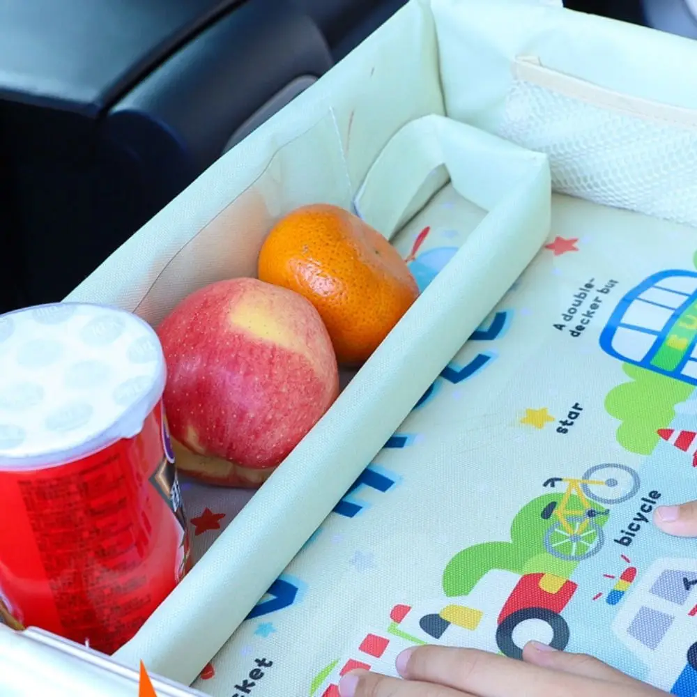 Multifunction Snack Tray Baby Car Seat Tray PVC Ox Cloth Kids Toy Holder Desk Dining Car Table Stand Organizer