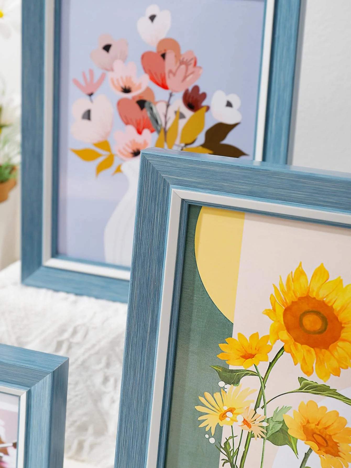 Picture Frame Simple Home Art Deco Blue Plastic Picture Frame