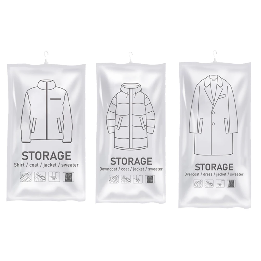 Closet Organizer Hanging Vacuum Storage Bags Wardrobe Compressed Bag Space Saving Seal Organizer Vacuum bags for storing clothes