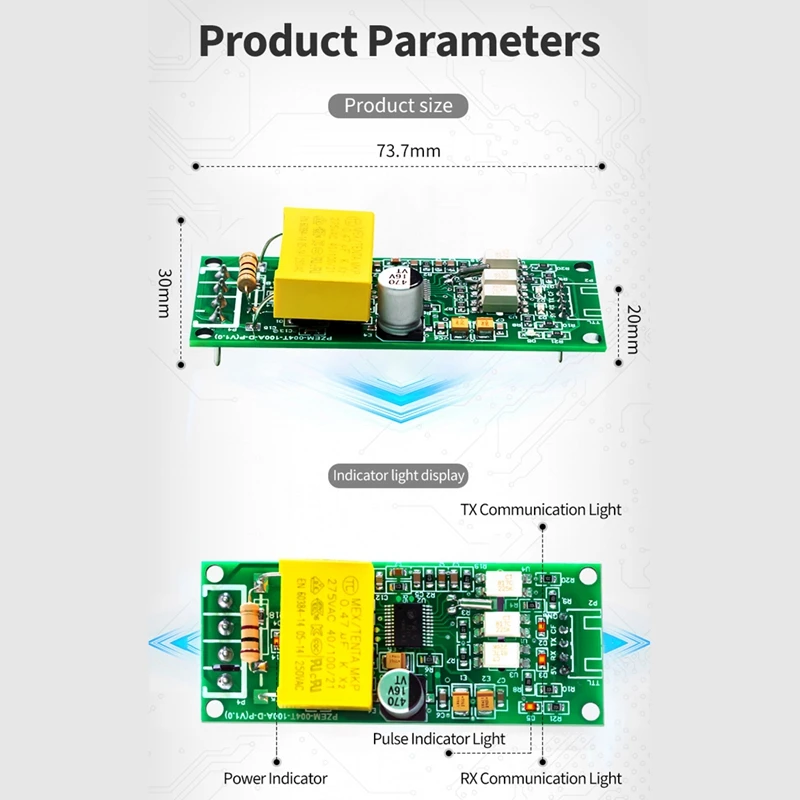 100A PZEM 004T 3.0 Version Wattmeter+Close CT Kwh Meter Volt Amp Current Test Module For Arduino TTL COM2/COM3/COM4 6