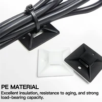 250/500/1000pcs Zip Tie Mounts Durable Clip Clamp Wall Holder Base Adhesive Backed Cable Ties Mount Holder Cable Wire 2