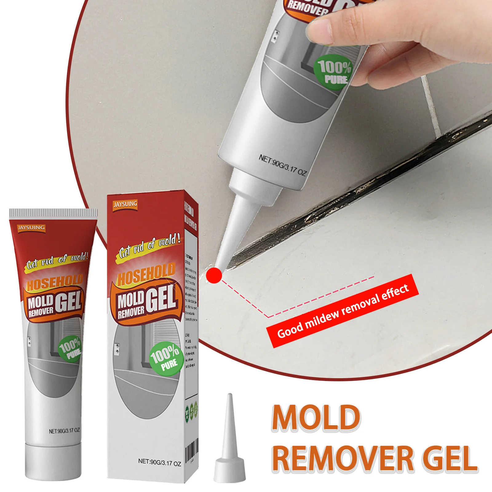 1-5Sets 90g Household Mold Remover Gel Tile Cleaner Wall Mold Remover Chemical Tiles Mildew Cleaner Kitchen Cleaning Tool