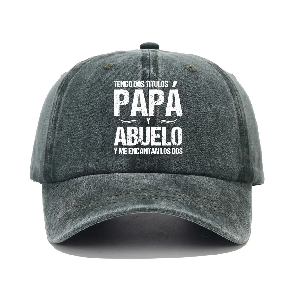 PAPA ABUELO Spanish Printed Cotton Baseball Cap Fashion Vintage Washed Distressed Dad Hat Outdoor Adjustable Sports Caps Hats 5
