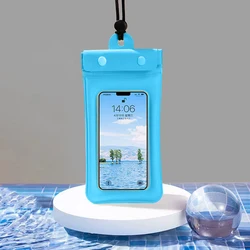 Waterproof Floating Swimming Bag Phone Pouch - Case & Strap (Light Blue)