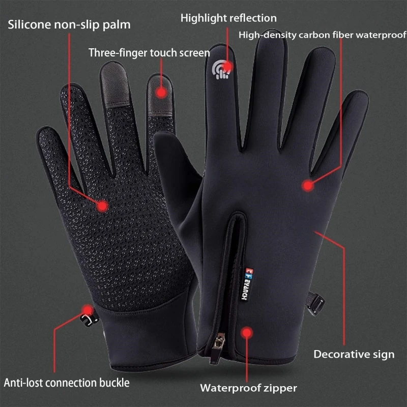 Winter Thermal Gloves Waterproof Windproof And Non-slip Gloves Warm Touch Screen Gloves For Outdoor Running, Cycling, Skinng