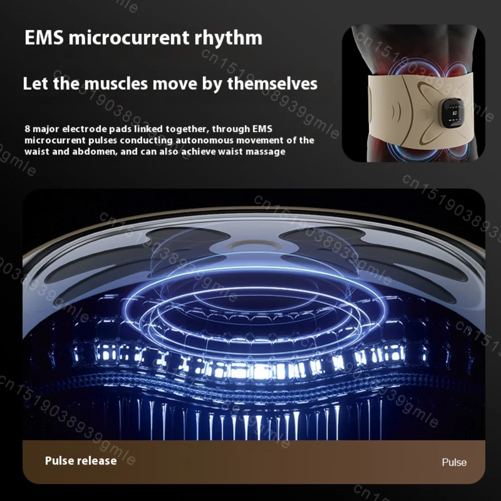 Electric Abdominal Massager Muscle Relax EMS Microcurrent Pulse Belly Exercise Shaping Belt Vibration Fat Burning Waist Toning
