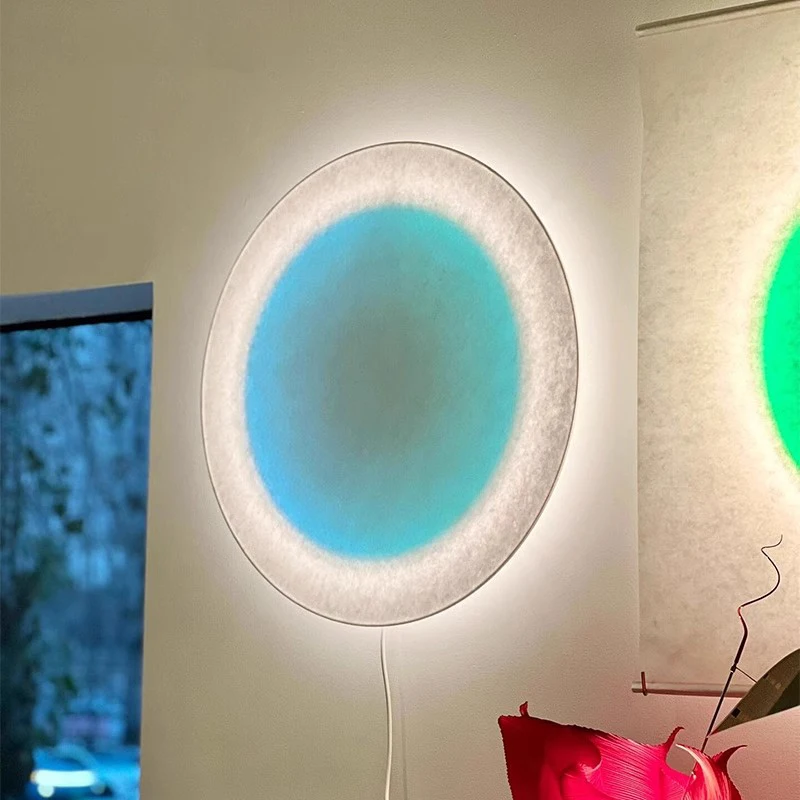 Full Moon Wall Lamp Modern Living Room Circular Square MOODMOON Designer Corridor Bedroom RGB Color Dimming Atmosphere Light 3
