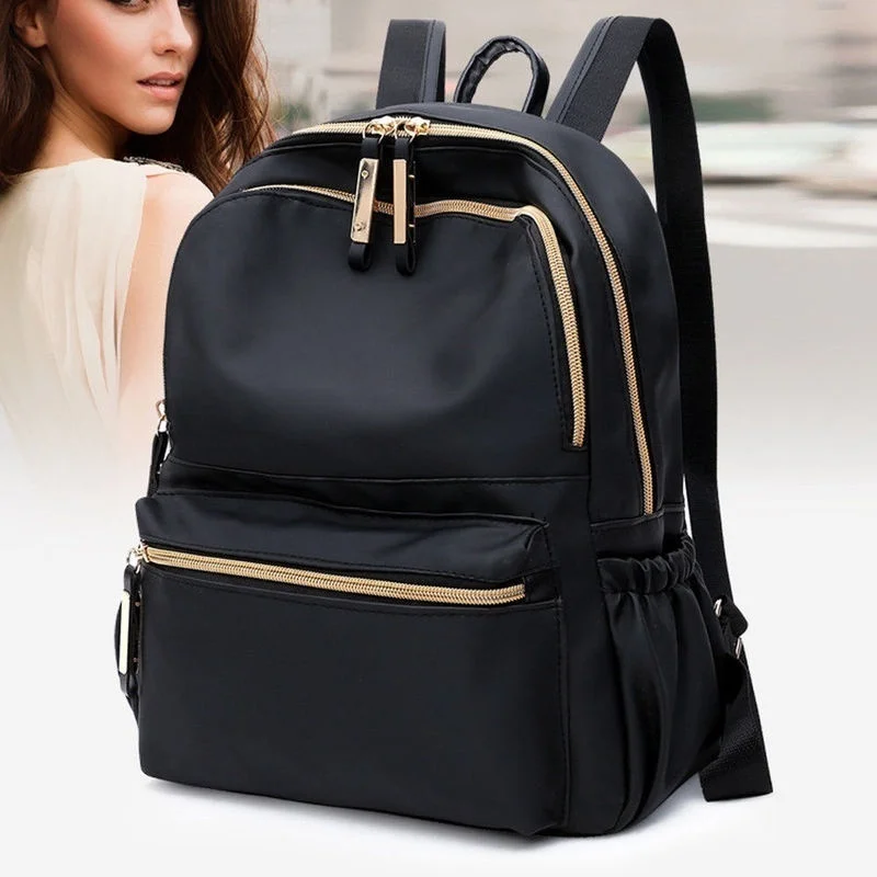 

New Korean Edition Fashion Simple and Lightweight Women's Leisure Nylon Oxford Cloth Travel Backpack