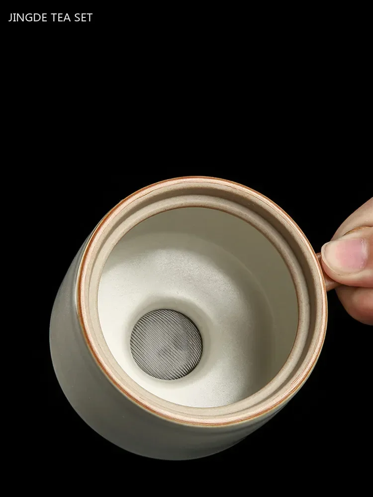 Ru Kiln Automatic Filter Teaware Set Chinese Home Beauty Tea Infuser Rotary Tea Filter Traditional Ceramic Tea Pot and Cup Set