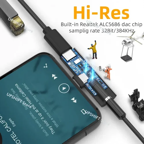 USB C ~ 3.5mm 헤드폰 및 충전기 어댑터, 2 인 1 c형 잭 오디오, PD 고속 충전 DAC 디코딩 칩 HIFI 사운드 T 모양 4