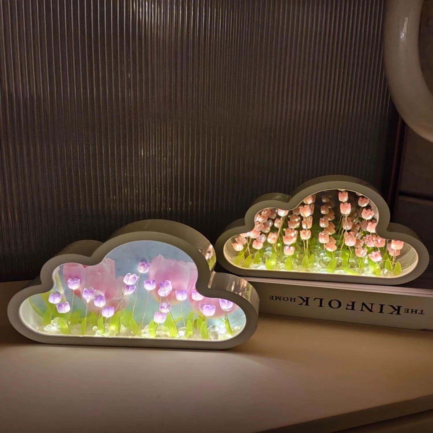 Led night light night light led night lamp Beautifully Handmade Exquisite DIY Tulip Flower Sea Night Light Atmosphere Lamp-Creative and Unique-One-of-a-Kind Gift