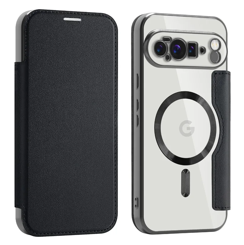 Luxury TPU Flip Card Holder Leather Phone Case with MagSafe Magnetic Wireless Charging Feature