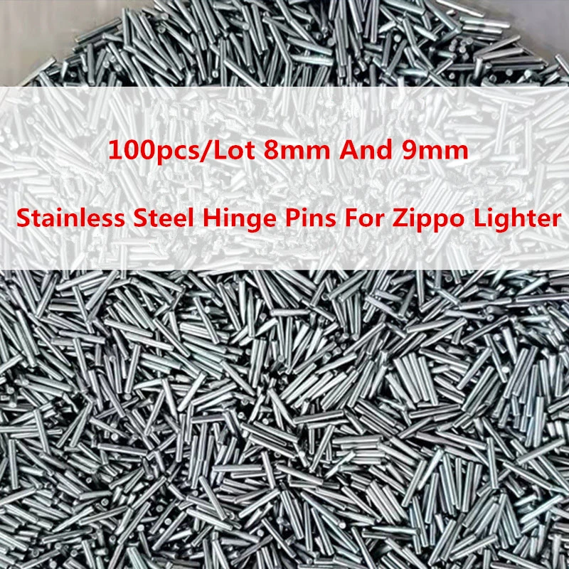 100pcs/Lot 8mm & 9mm Stainless Steel Replacement Hinge Pins For Zippo Kerosene Lighter Out Case Link Repair Accessory Wholesale 4