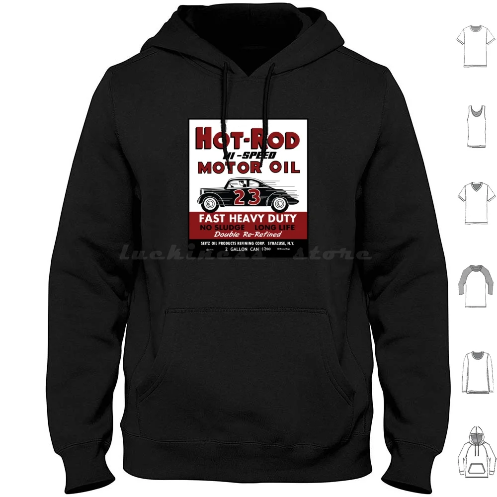 Hot Rod Motor Oil Gas Retro Felpe Con Cappuccio Manica Lunga Benzina Vintage Gas Petroleana Benzina Retro Car Oil Racing Dragster