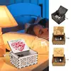 2024 Wooden Engraving Vintage Music Box Hand-Cranked Music Box Girlfriend Wife Can't Help Falling In Love Birthday Presents Gift 5