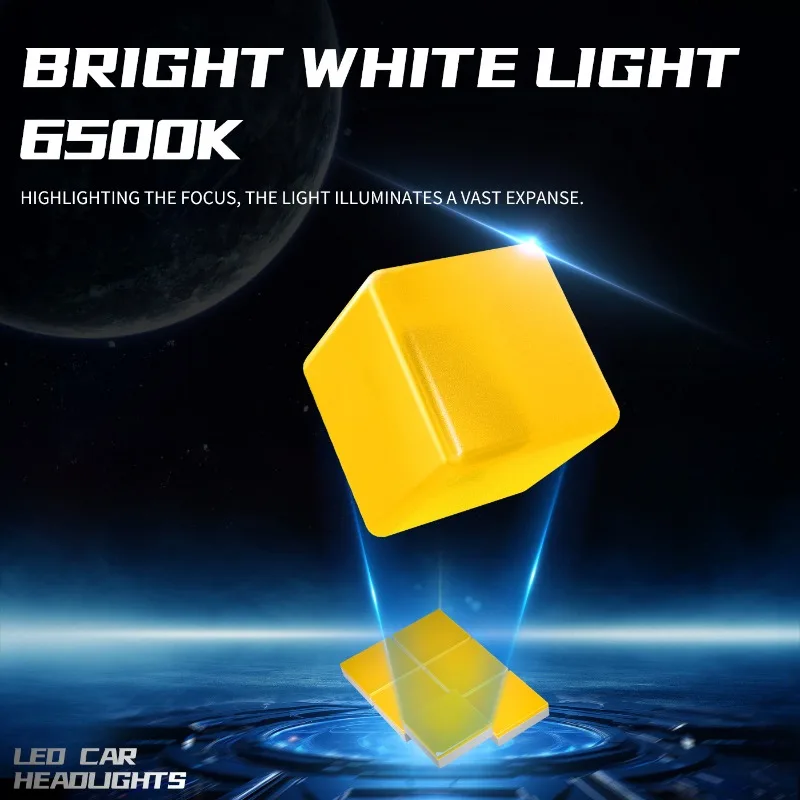 P02 2PCS H4 바이-LED 렌즈 자동차 LED 헤드라이트 H4 직접 플러그 미니 렌즈 오토바이 레이저 전구 피쉬아이 헤드라이트 6000k