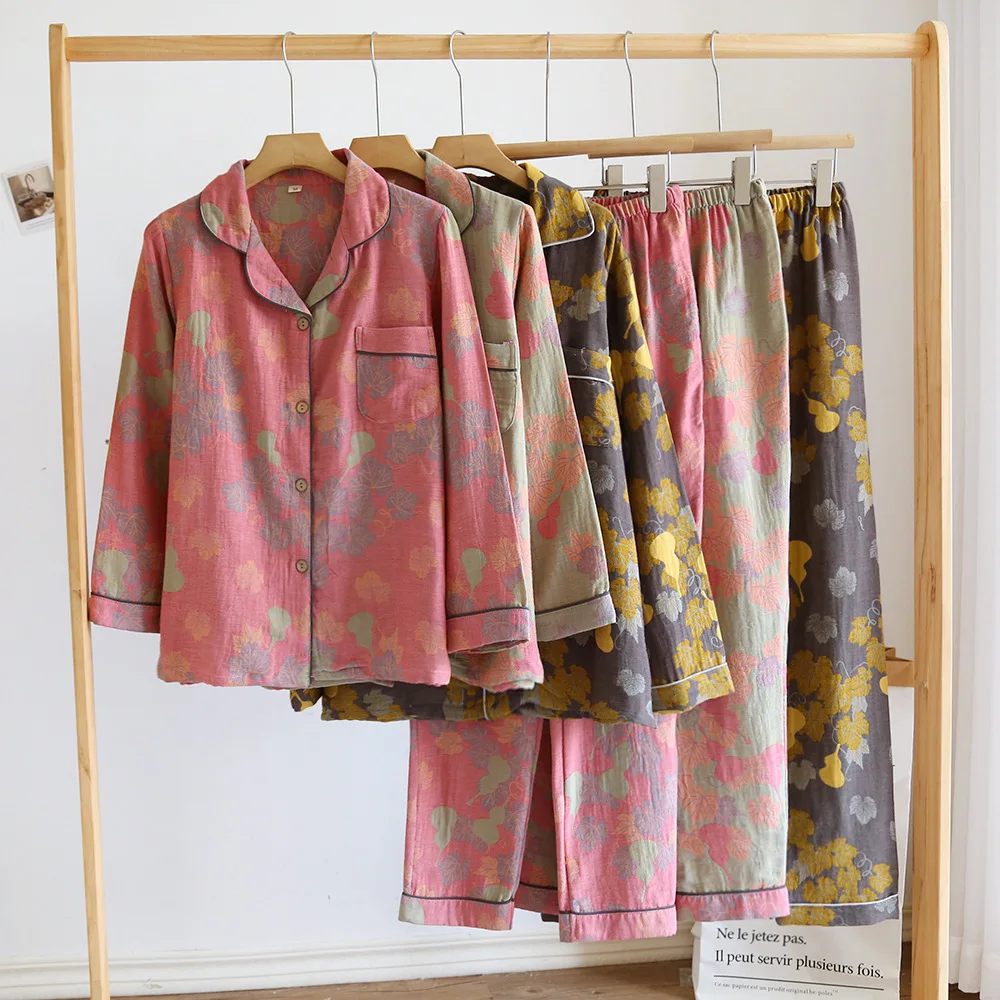 Autumn Pajamas Women Pyjama Nightie Pj Set New Sleepwear Cotton Nightwear Lingerie Women's Home Clothes Girls For Sleep