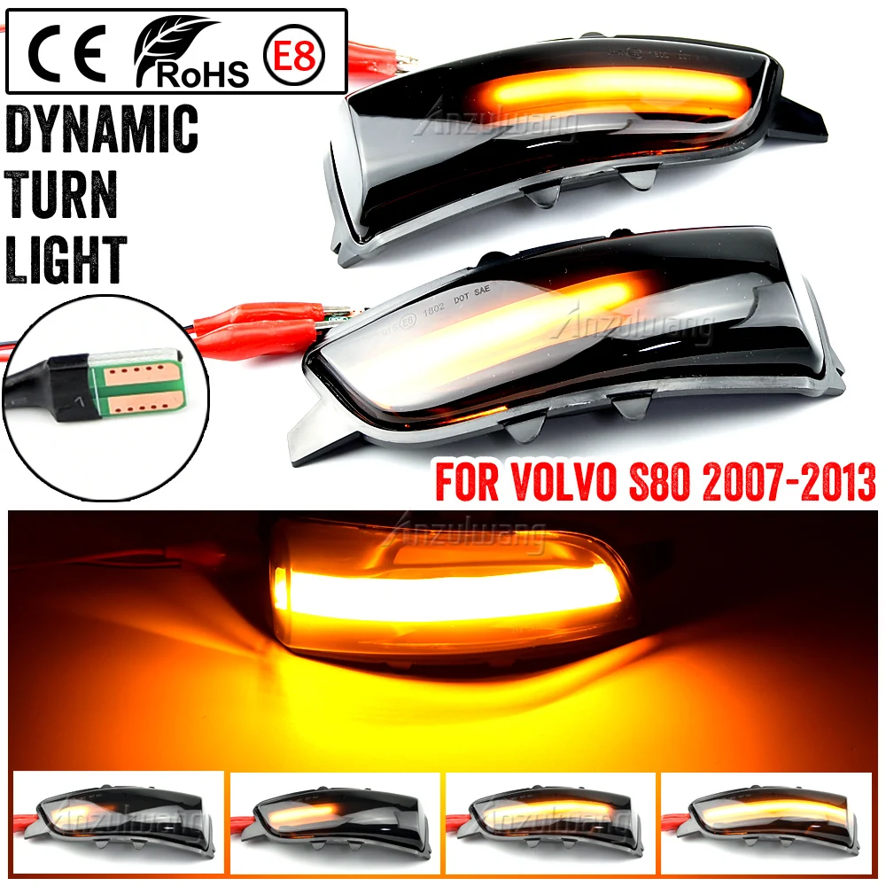 

LED Dynamic Turn Signal Light Side Rearview Mirror Blinker Indicator Lamp For Volvo S80 C30 C70 S40 S60 V40 V50 V70 2008-2010