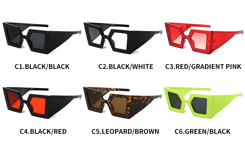 Ultrastylische, übergroße Sonnenbrille, trendige Unisex-Sonnenbrille mit kräftigem Arm und UV-Schutz für den Straßenstil – Detail 6