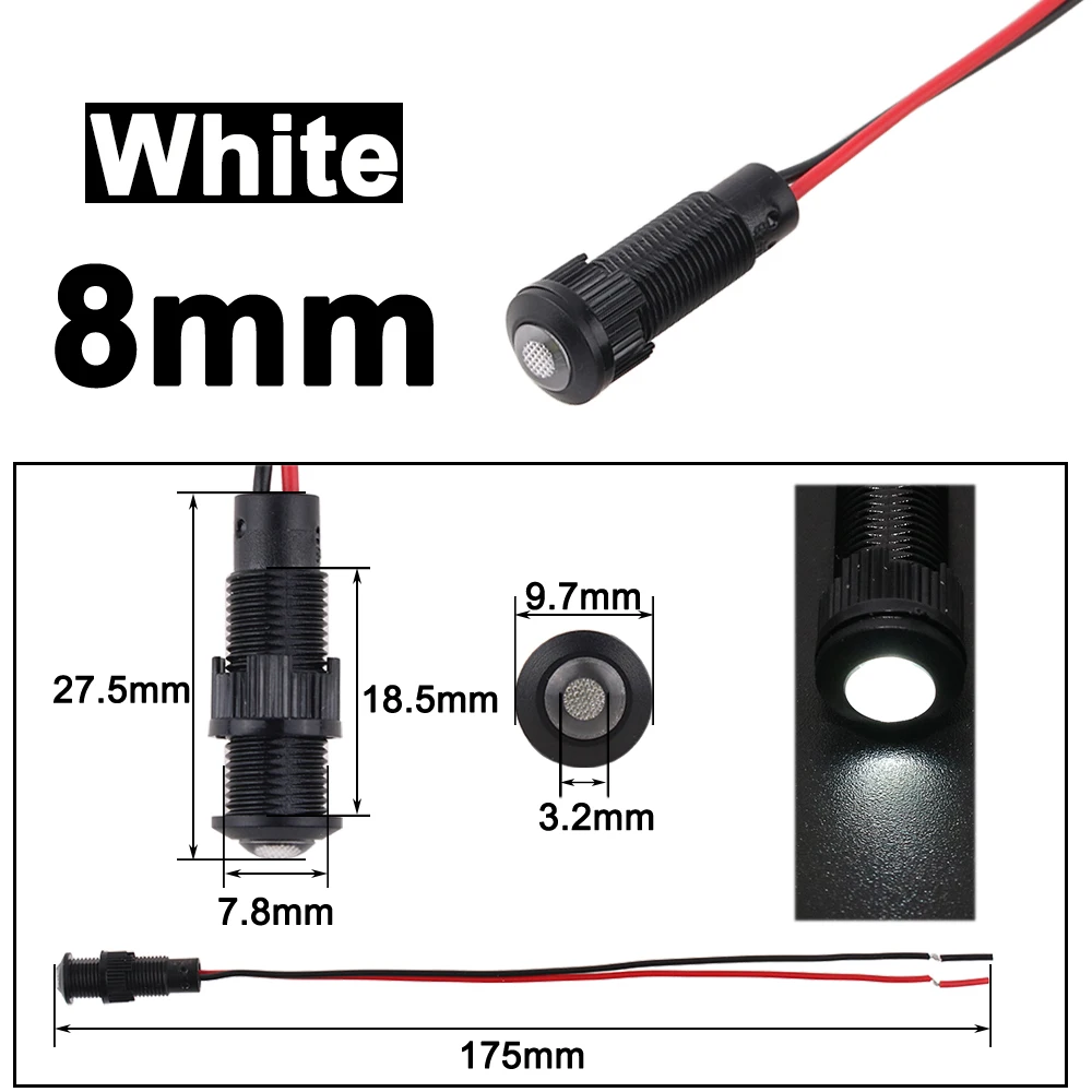 Multi-Color LED Indicator Light - Plastic Signal Dot Lamp (1 to 5 Pieces)