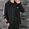 Men's Embroidery Sports Three-Leaf Clover Sweatshirt Round Neck Pullover Shirt Three Stripes Long Sleeve Spring Autumn Casual