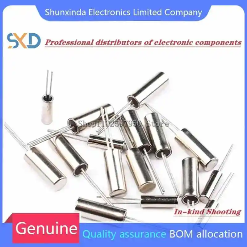 10pcs 32.768KHz 발진기 석영 크리스탈 32.768 KHZ 32.768K 3*8mm 실린더 석영 공진기 12.5pF ±10ppm