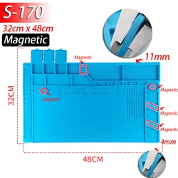 Heat-Resistant Silicone Soldering Mat with Anti-Static & Magnetic Features (S170)