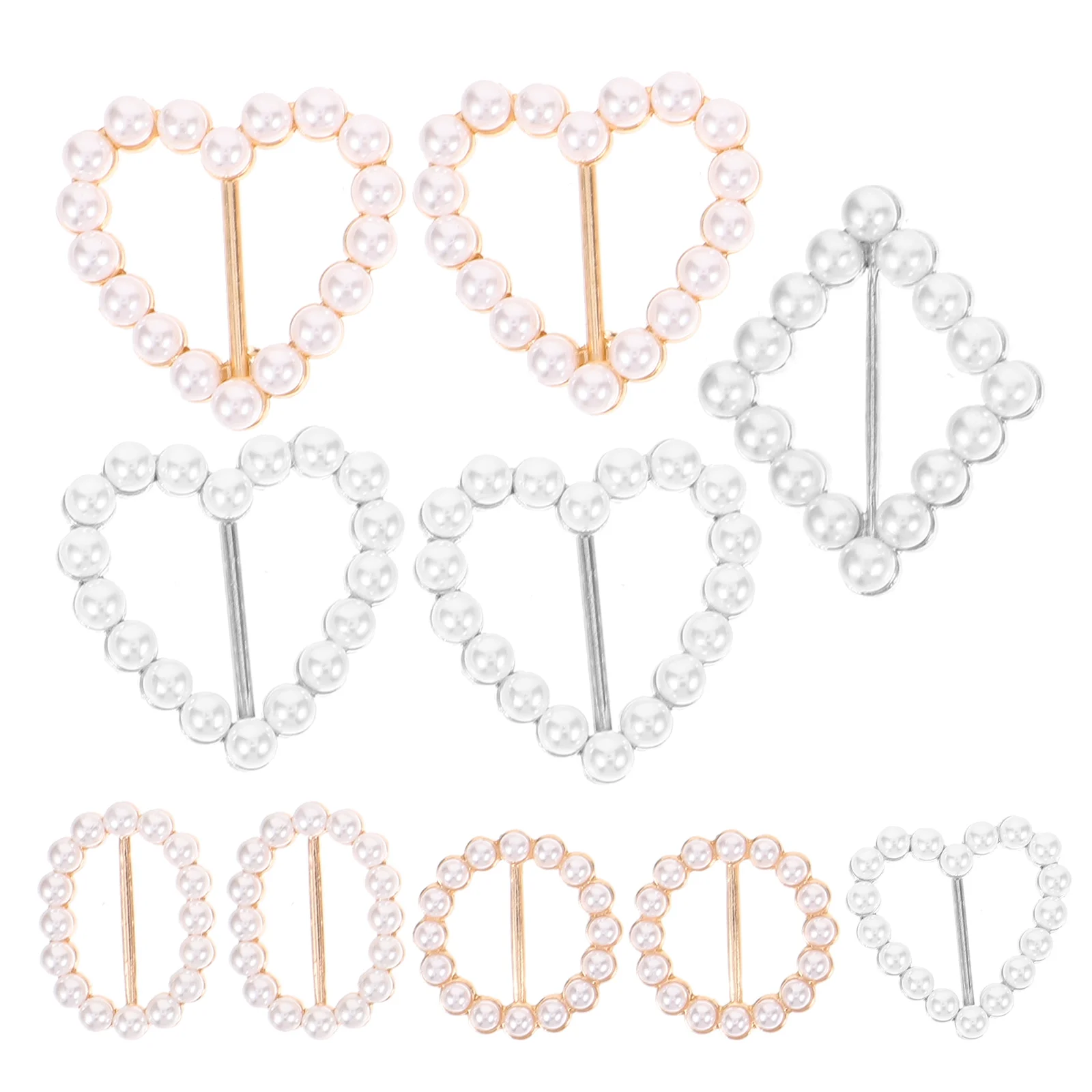 

10 Pcs Scarf Clip Silk Button Coat Corner Miss Pearl Brooch Retro Dress Knot Alloy T-shirt Rings