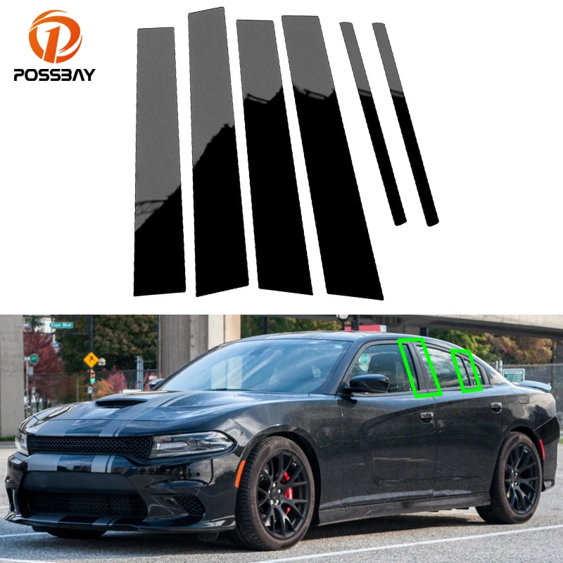 Car Window Pillar Posts Door Trims Decoration Cover BC Column Sticker for Dodge Charger 2011-2023 Accessories Exterior Parts