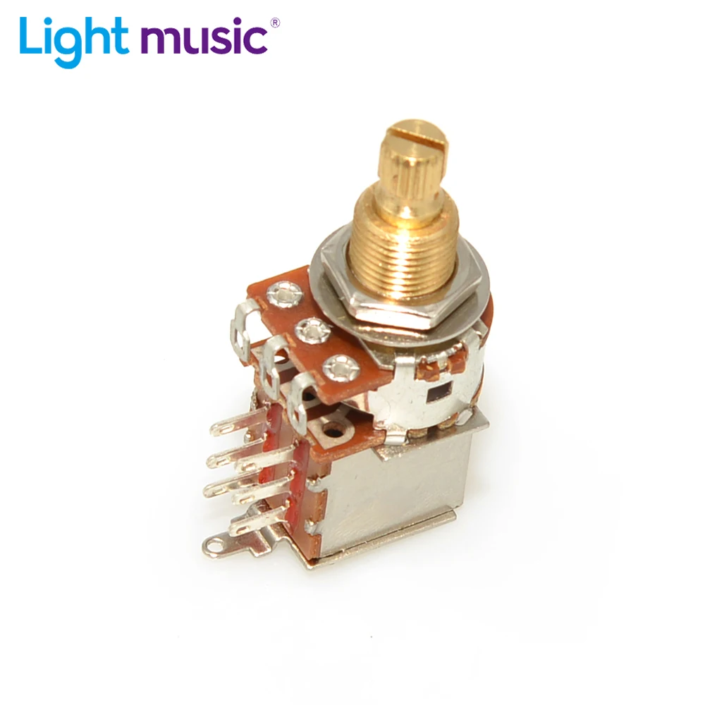 1pcs Guitar Push Pull Potentiometer A250K B250K A500K B500K 18mm Brass Shaft Guitars Control Pot Potentiometers Parts