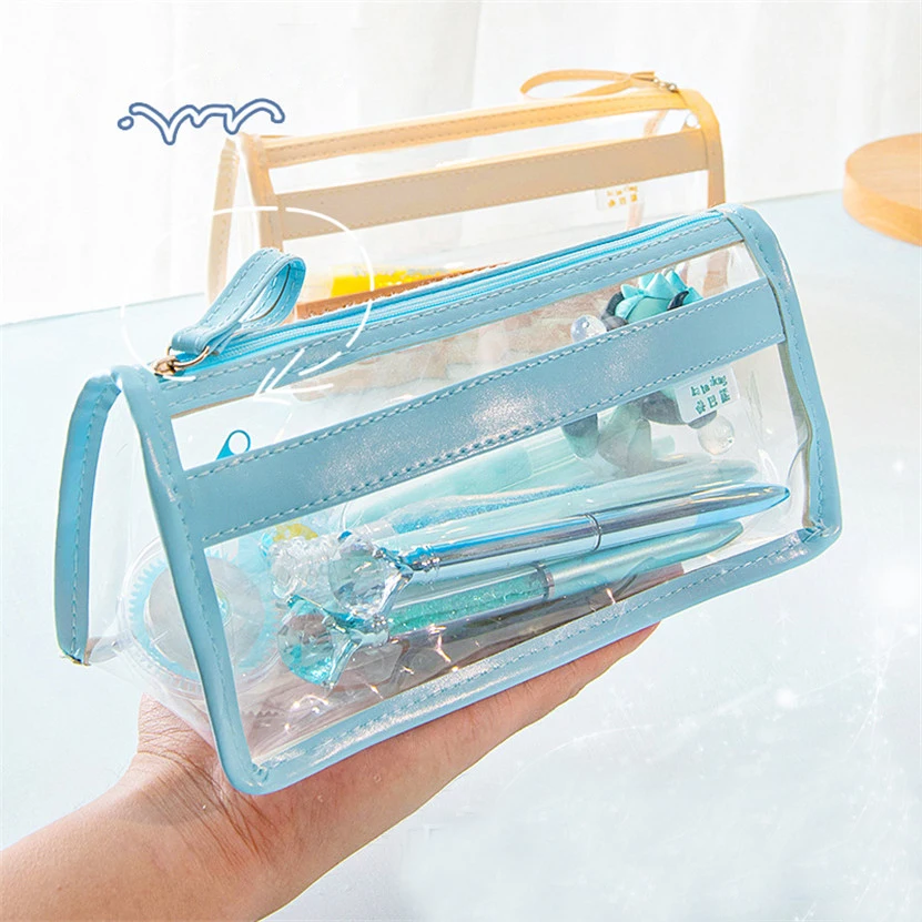 

Pencil Case Estojo Escolar Kawaii Transparent Pencilcases School Stationery Supplies 2022 Cute Pen Pouch Storage Bags Estuches