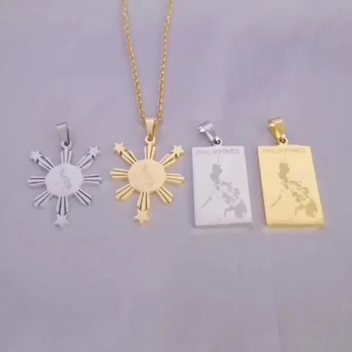 Yongkan Stainless Steel Philippines Map Pendant Necklace - Pilipinas Country Jewelry For Women, Girls, Gift - View #3