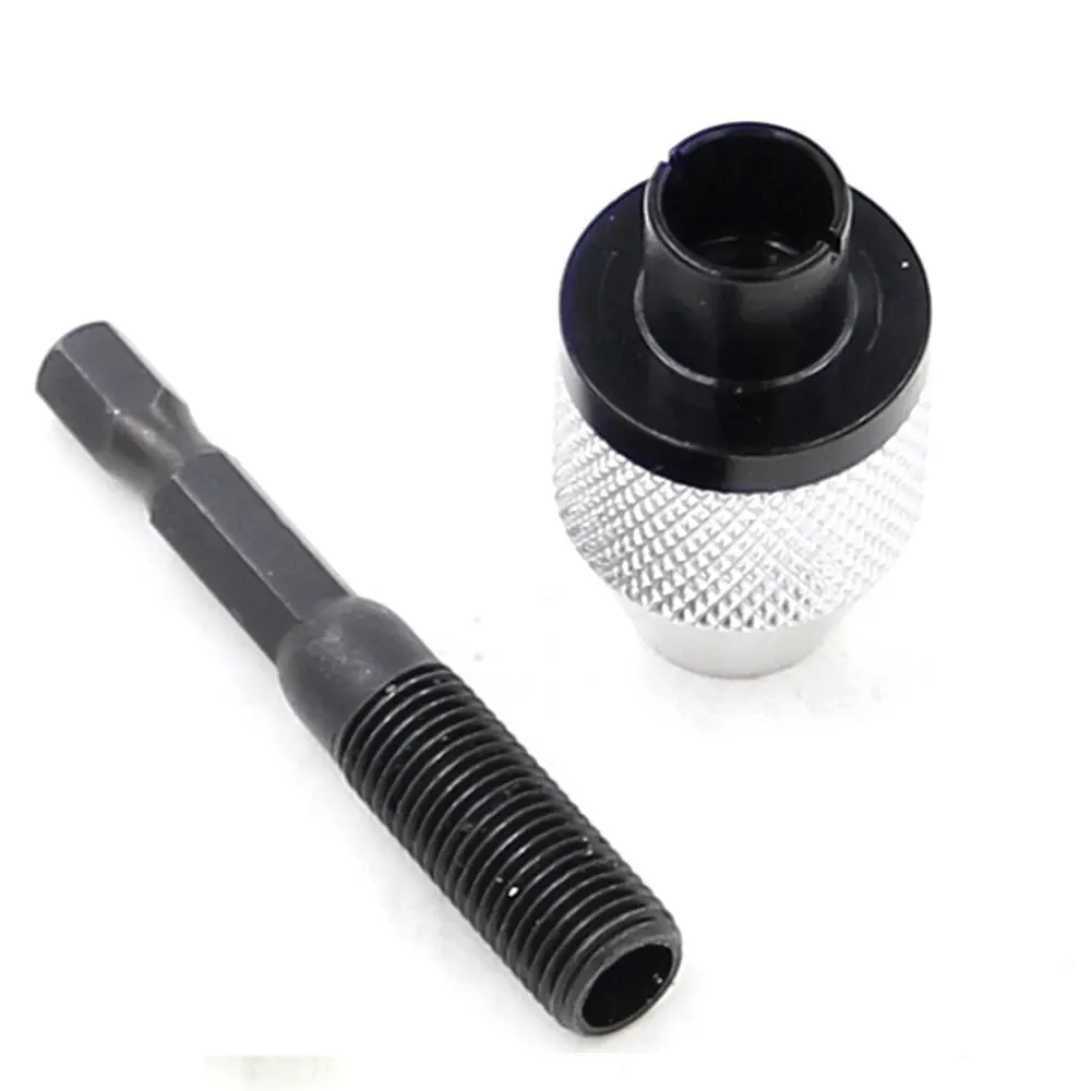 Self centering drill chuck set with durable metal body and easy grip