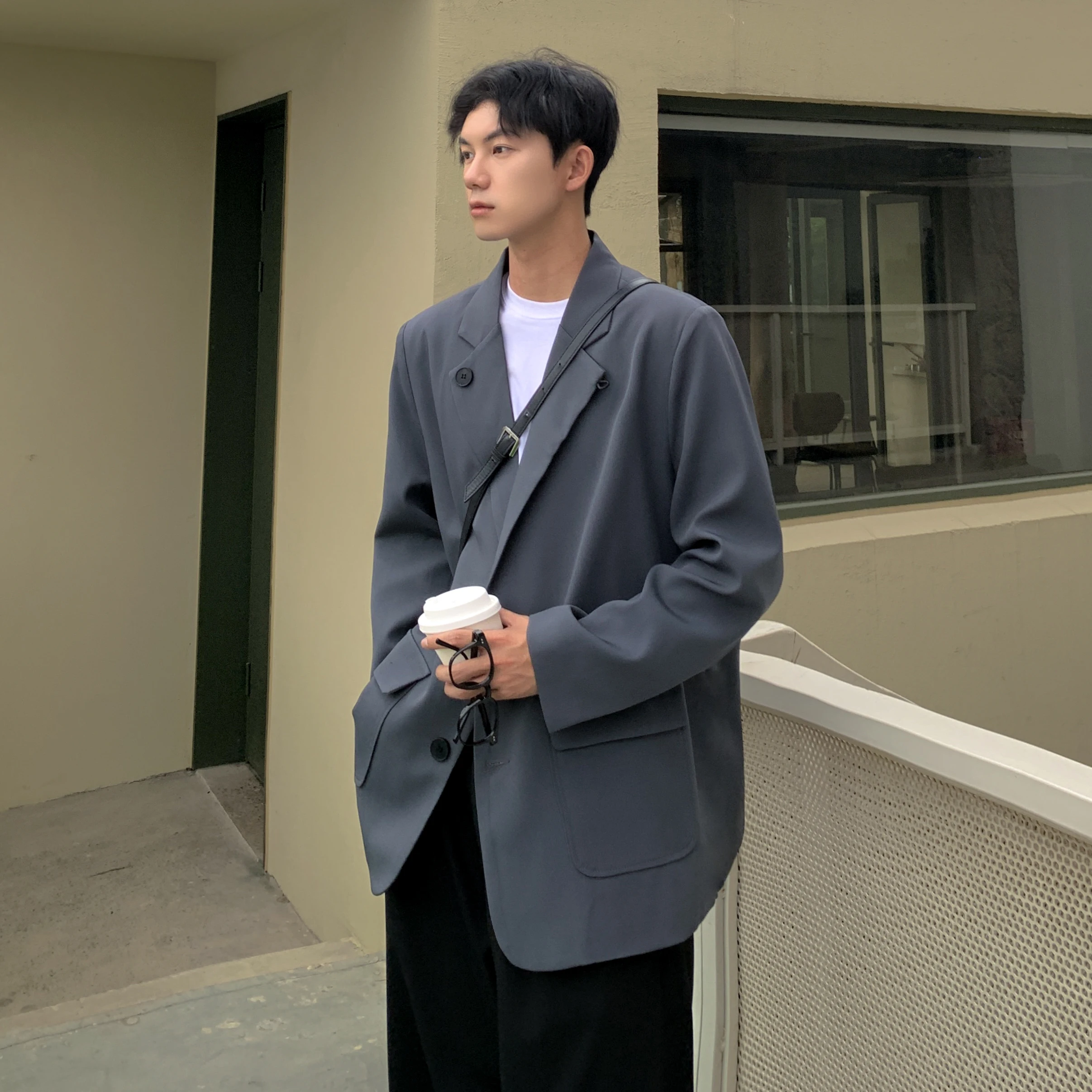 네이플 숄더 패드 블레이저 남성 봄과 가을 영국 유피 남성 패션 잘 생긴 약혼 공식 원피스 숄더 세트