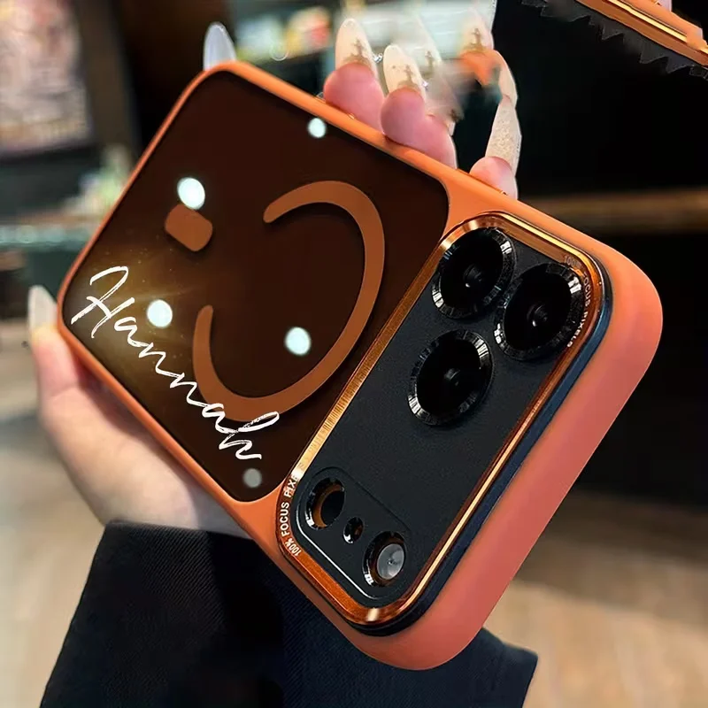 Personalized Customized Name Magnetic Wireless Charging Translucent Phone Case for