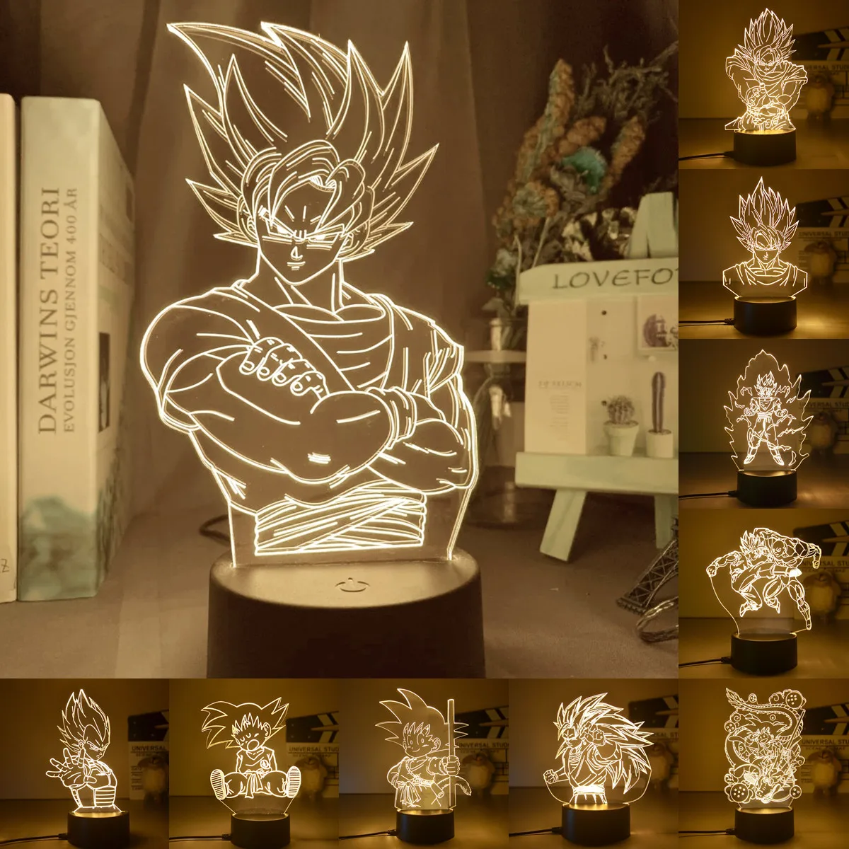 3D Anime Lamp Dragon Ball Nightlight Goku Anime Figure LED Night Light Super Saiyan Ornament Birthday Christmas Gifts