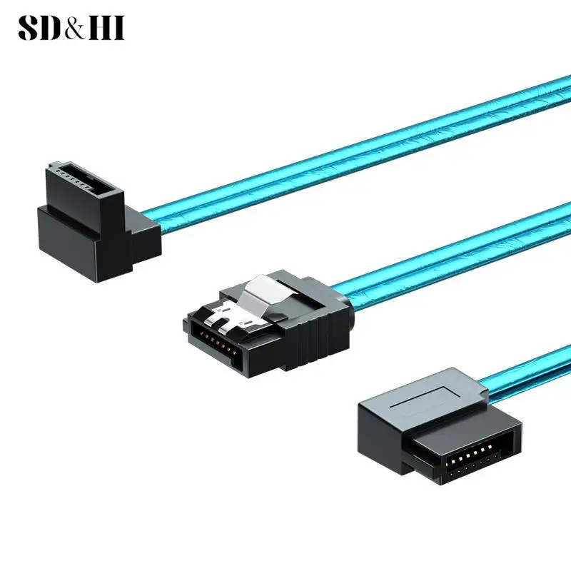 

Sata 3.0 Data Cable SATA III SATA 3 Cable Right Left Up Down Angle 90 Degree 10 -100cm Straight To 6GBs Black Elbow 10CM~200CM