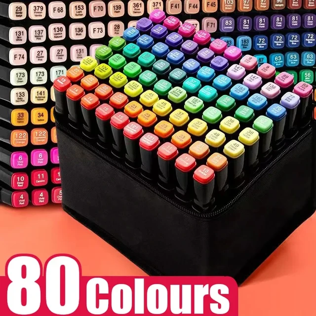 168 Colors Pen Marker Set Dual Head Sketch Markers - 30/40/60/80/168 Color  Art - Aliexpress