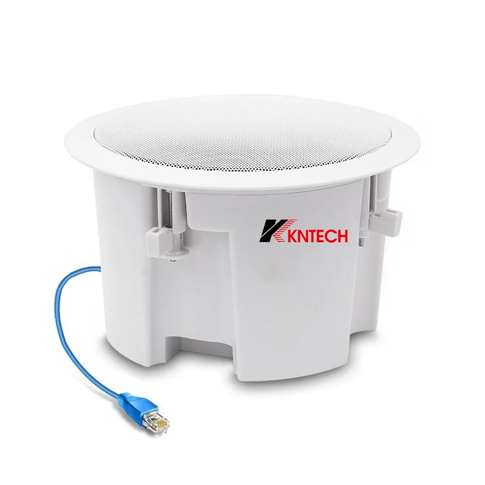 KNTECH 액티브 천장 스피커 SIP 네트워크 PA 시스템 (7W IP POE 공급) 통신 제품