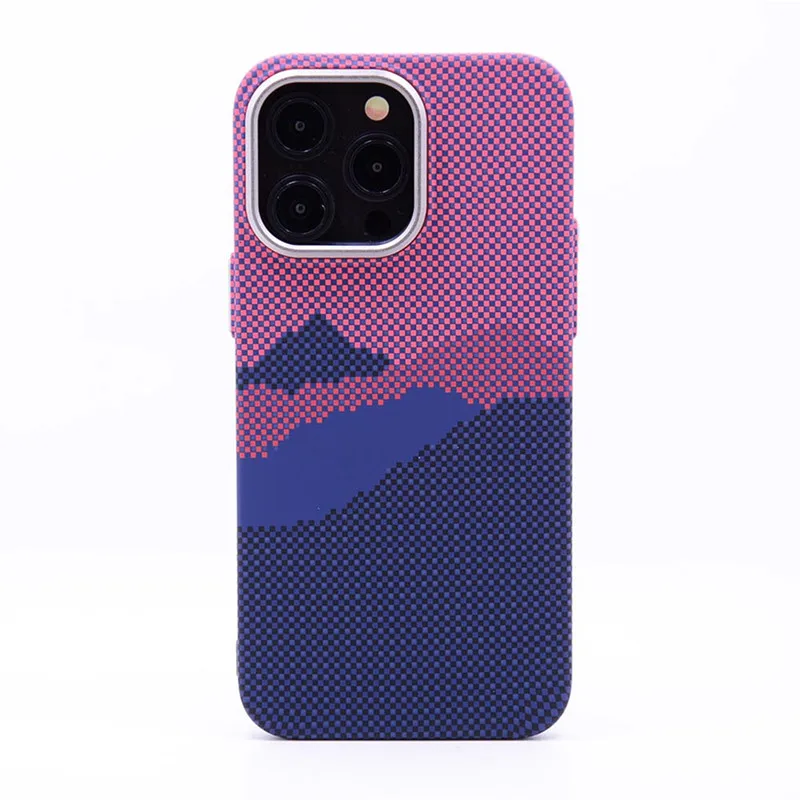 thumbnail image 1 of Matte Karbon Back Case For iPhone 15 14 13 12 Pro Max Patterned cloud Hard pc+Metal Back Case Slim Cover For Magsafe Case, 1 of 5