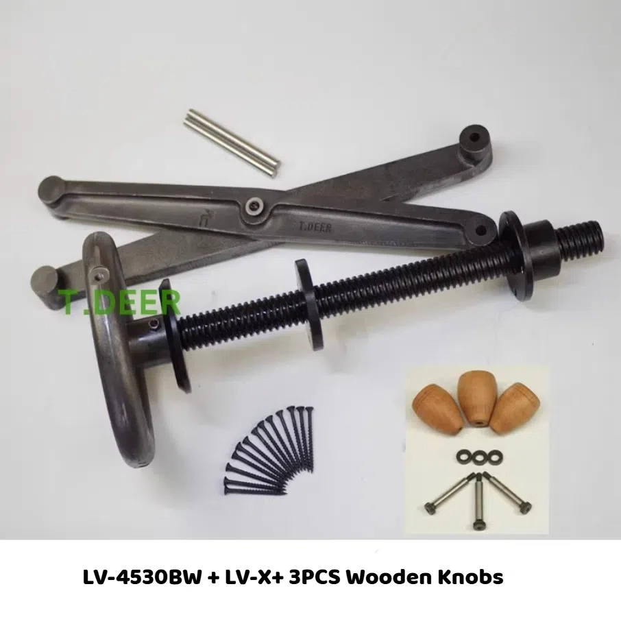 Roubo 작업대용 완전한 하드웨어 HEAVY DUTY LEG VISE, T.DEER LV-4530BW + LV-X + 3PCS 나무 손잡이, 목공 도구
