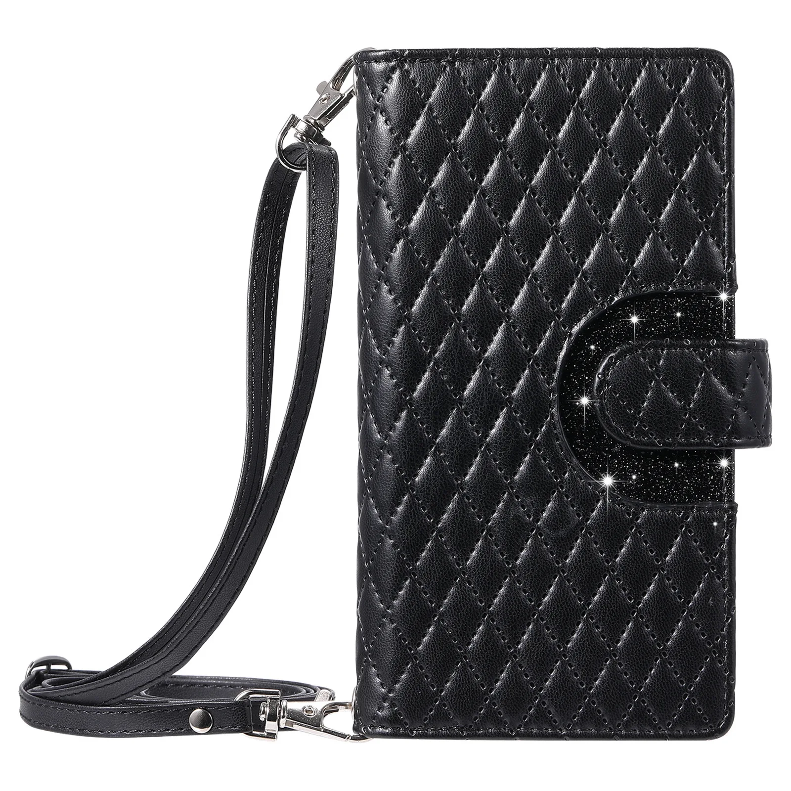 Luxury Multi 9-Card Zipper Case Leather Crossbody Wallet Cover