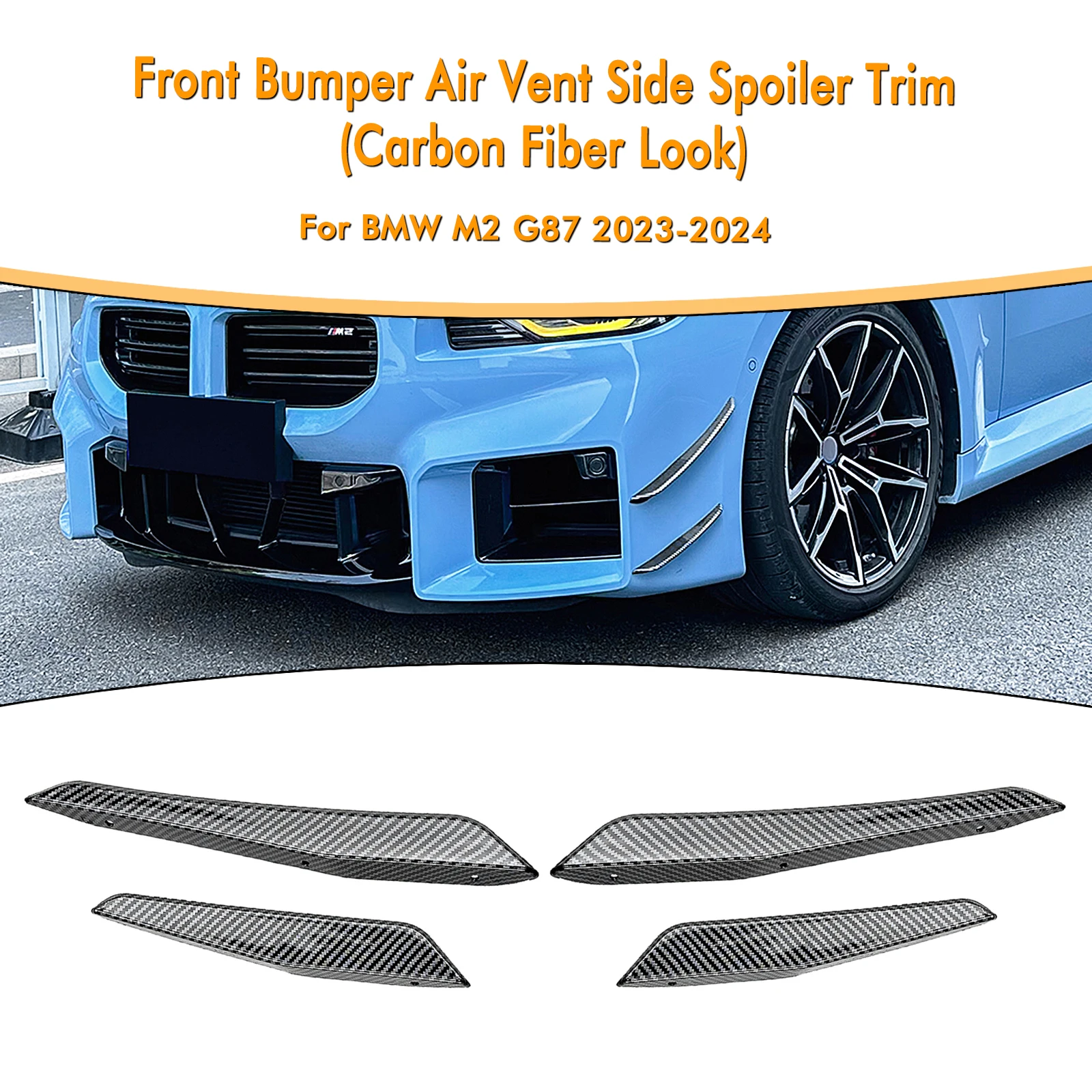 Front-Bumper-Air-Vent-Side-Spoiler-Trim-For-BMW-M2-G87-2023-2024-Carbon ...